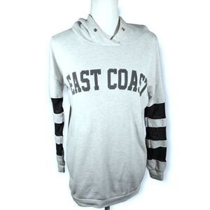 FOREVER 21 GRAY & BLACK MESH SLEEVE HOODIE SZ.S GUC